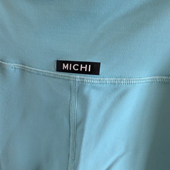 Michi Ray Legging Island Blue Criss Cross Waistband Size XS Gym Workout Yoga - Picture 4 of 9